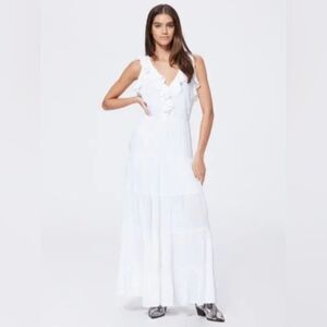 Paige capella whithe short sleeve maxi dress size L